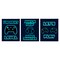 Stupell Industries Retro Blue Gaming Words 3pc Canvas Set, design by Marcus Prime